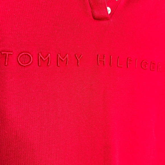 Tommy Hilfiger | Red Snap Button Collar Sweater Y2K Size Medium - Picture 5 of 14